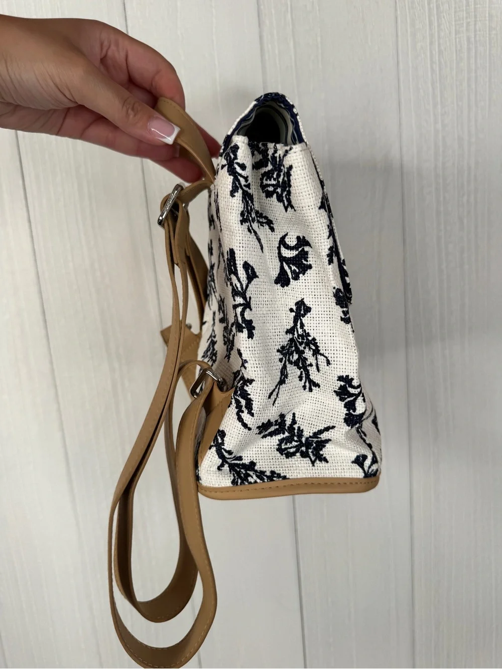 Vera Bradley Straw Mini Backpack in Adrift Coral Blue